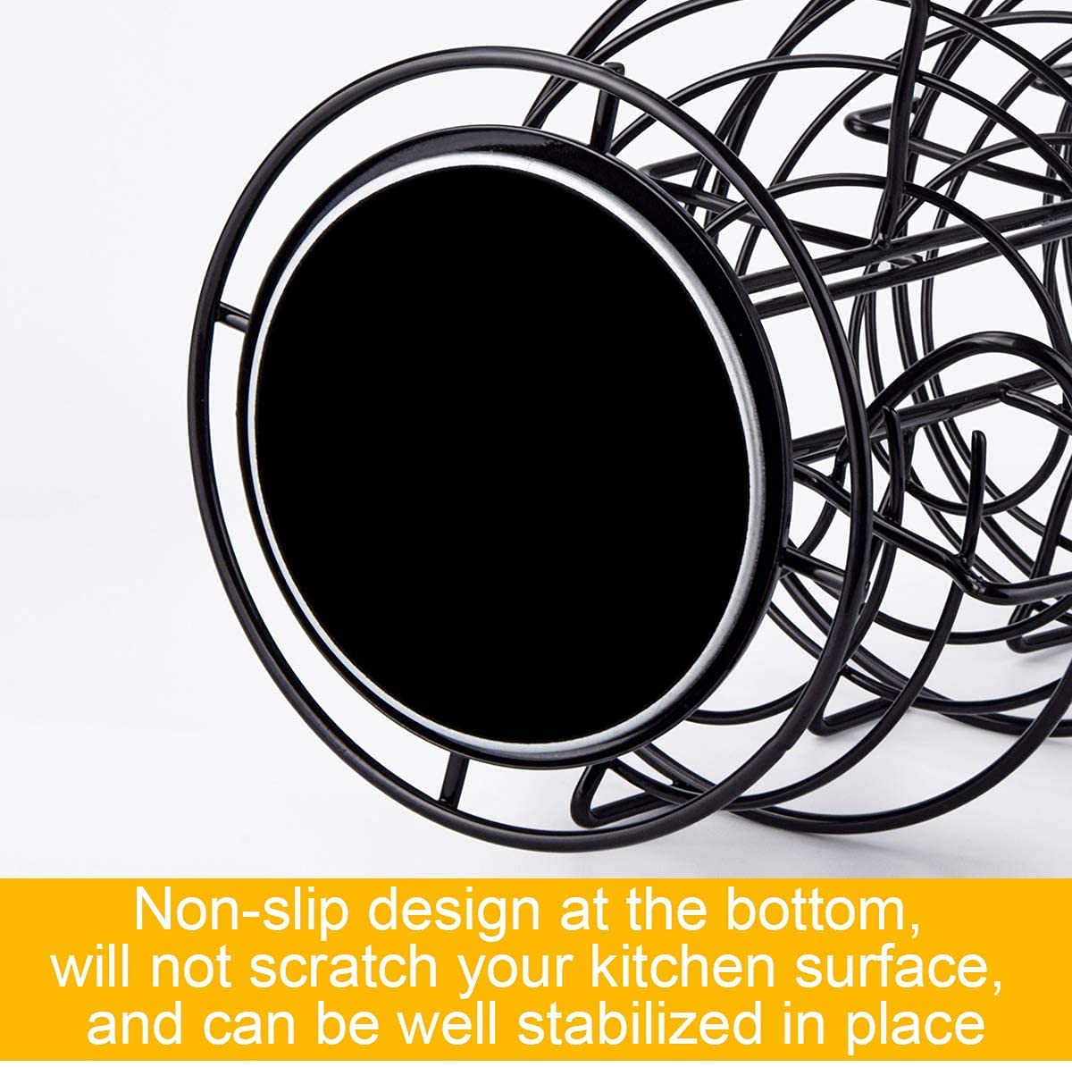 Toplife Spiral Design Metal Egg Skelter Dispenser Rack,Storage Display Rack (Black)