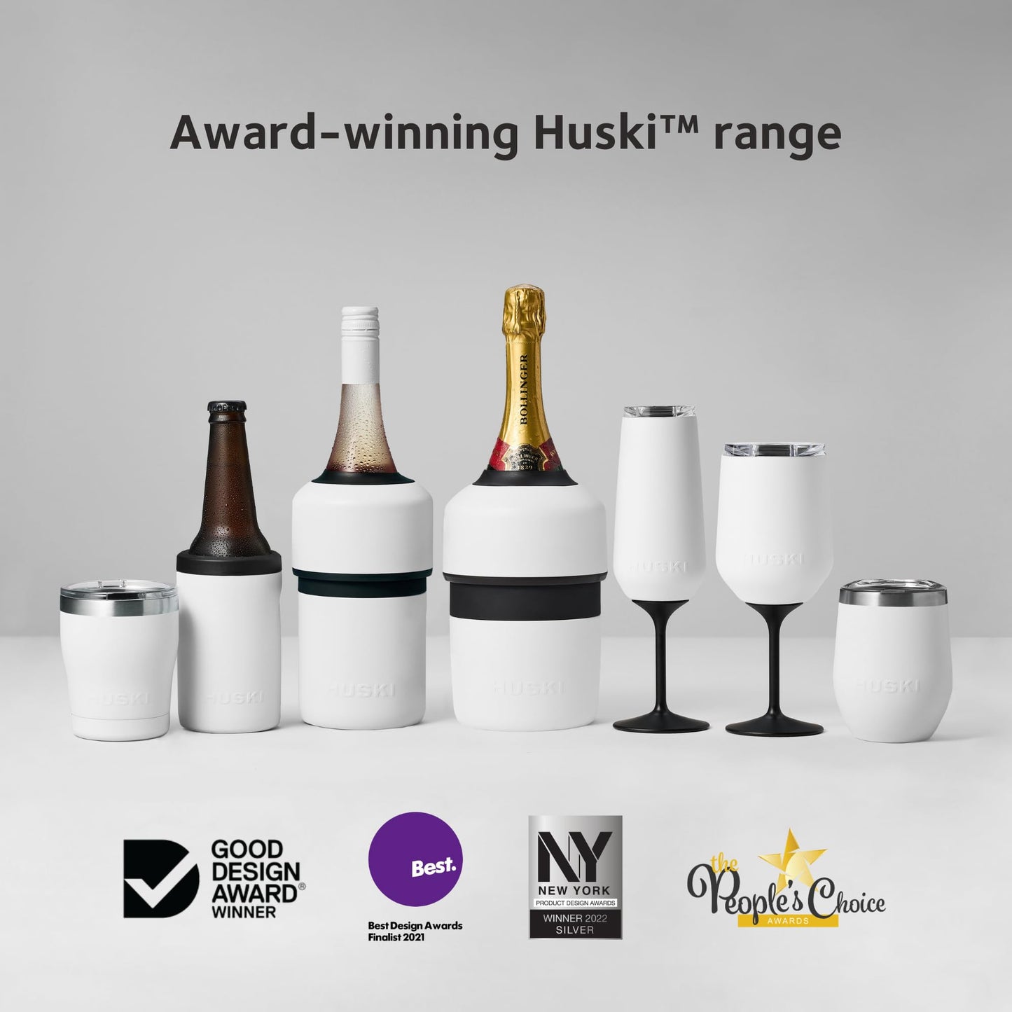 Huski Wine Tumbler 2.0 | New | Award-Winning Design with Detachable Stem | Premium Stainless Steel Wine Glass with Lid | Triple Insulated Tumbler | 355ml Capacity | Great Gift (Powder Pink)
