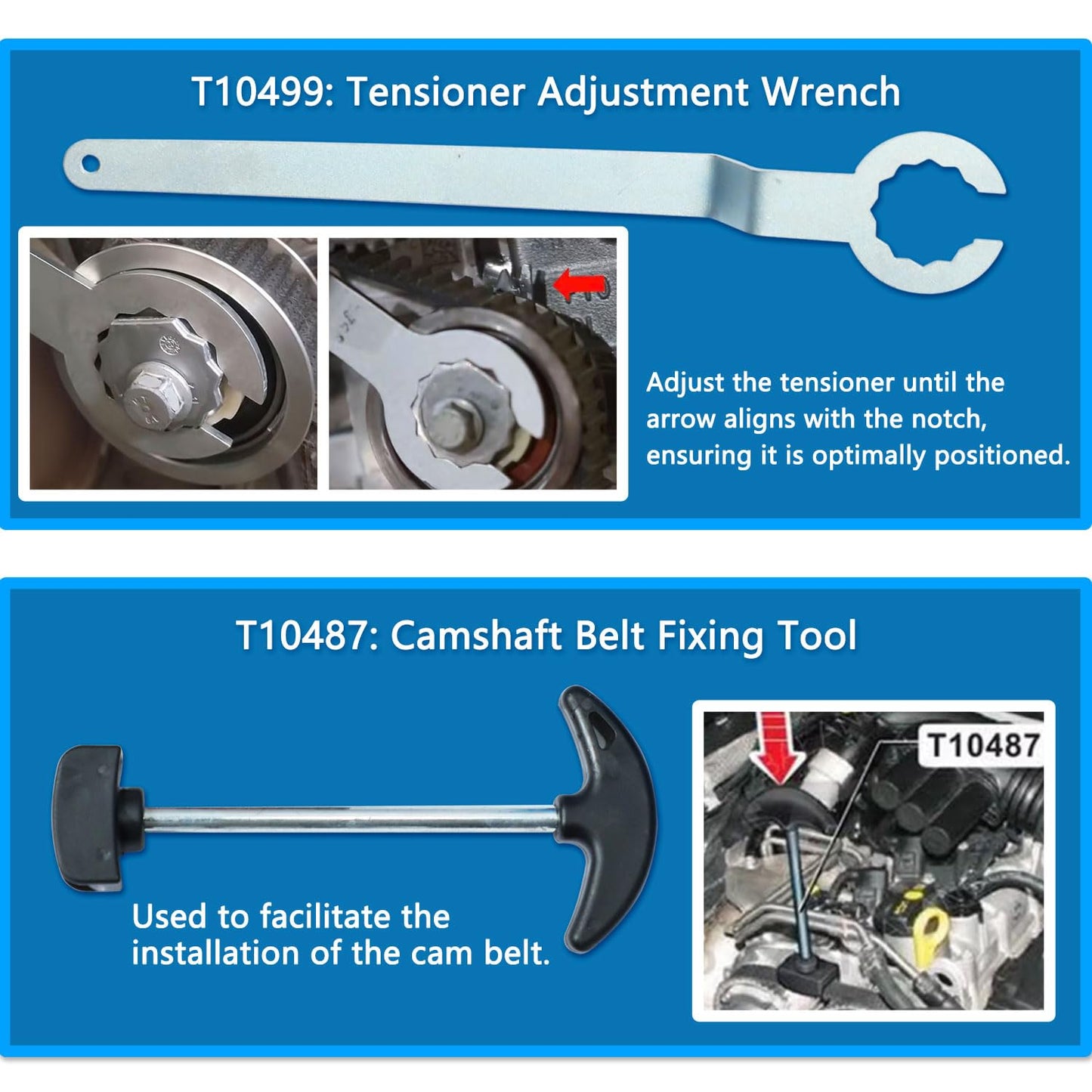 Camshaft and Crankshaft Timing Tool Set Replacement for VAG EA211 1.0L 1.2L 1.4L 1.6L FSI TSI TFSI Petrol Engine Compatible with VW Audi A3 /Golf VII/Jetta/Skoda Octavia/Seat Leon