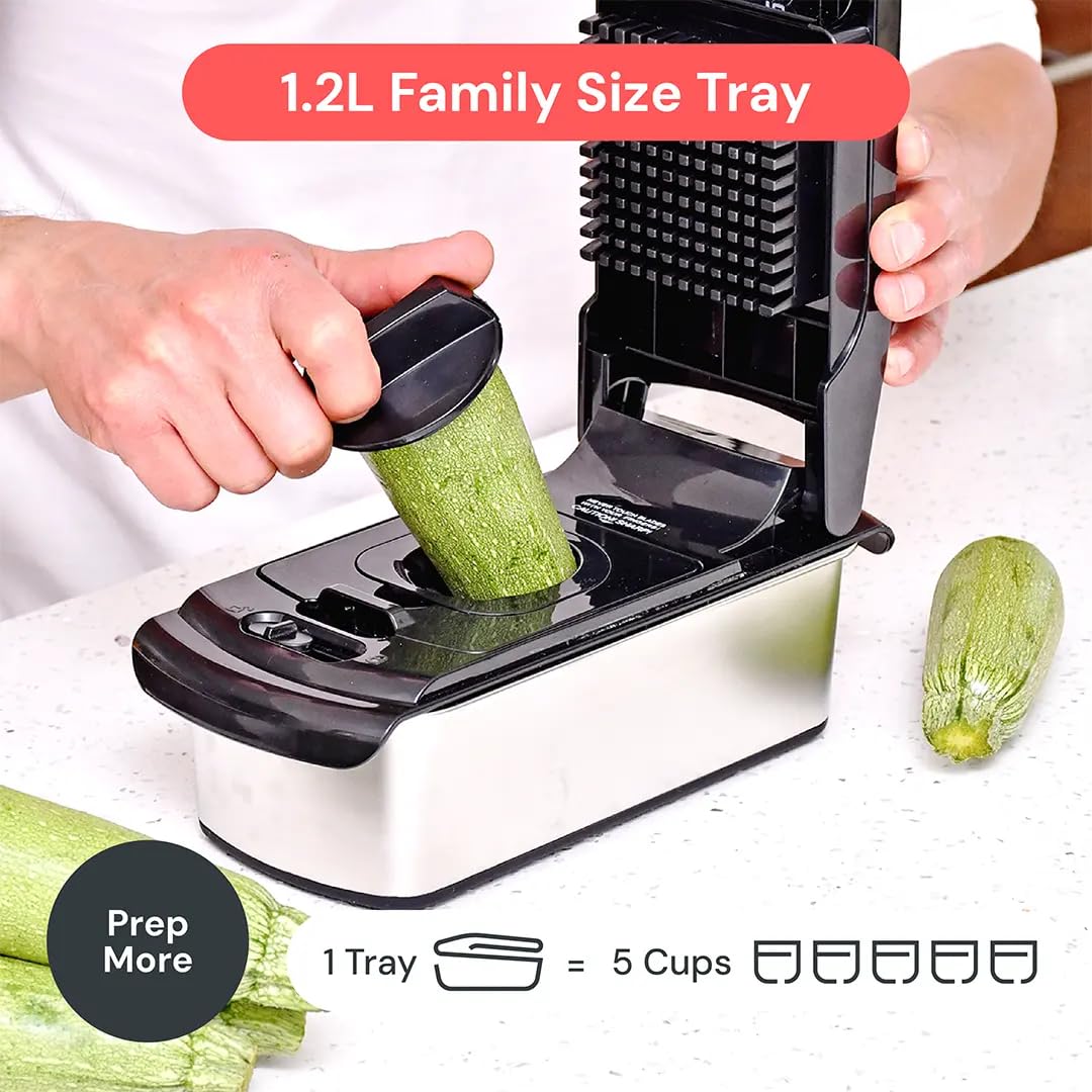 Fullstar Vegetable Chopper & Mandoline Slicer - Julienne Cutter Dicer Grater for Food Veggie Onion Cucumber Tomato Salad Potato Cheese - Kitchen Essentials & Gadgets (PRO 14-in-1, SS Black)