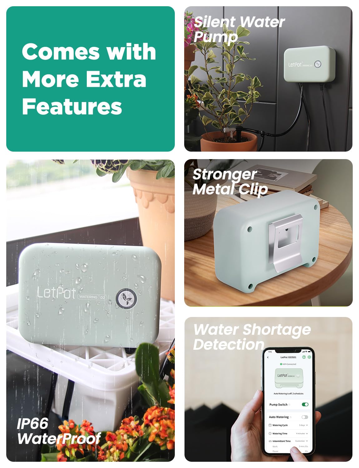 LETPOT Automatic Watering System for Potted Plants, [New Wi-Fi & App Control] Drip Irrigation Kit System, Smart Plant Watering Devices for Indoor Outdoor（Grey