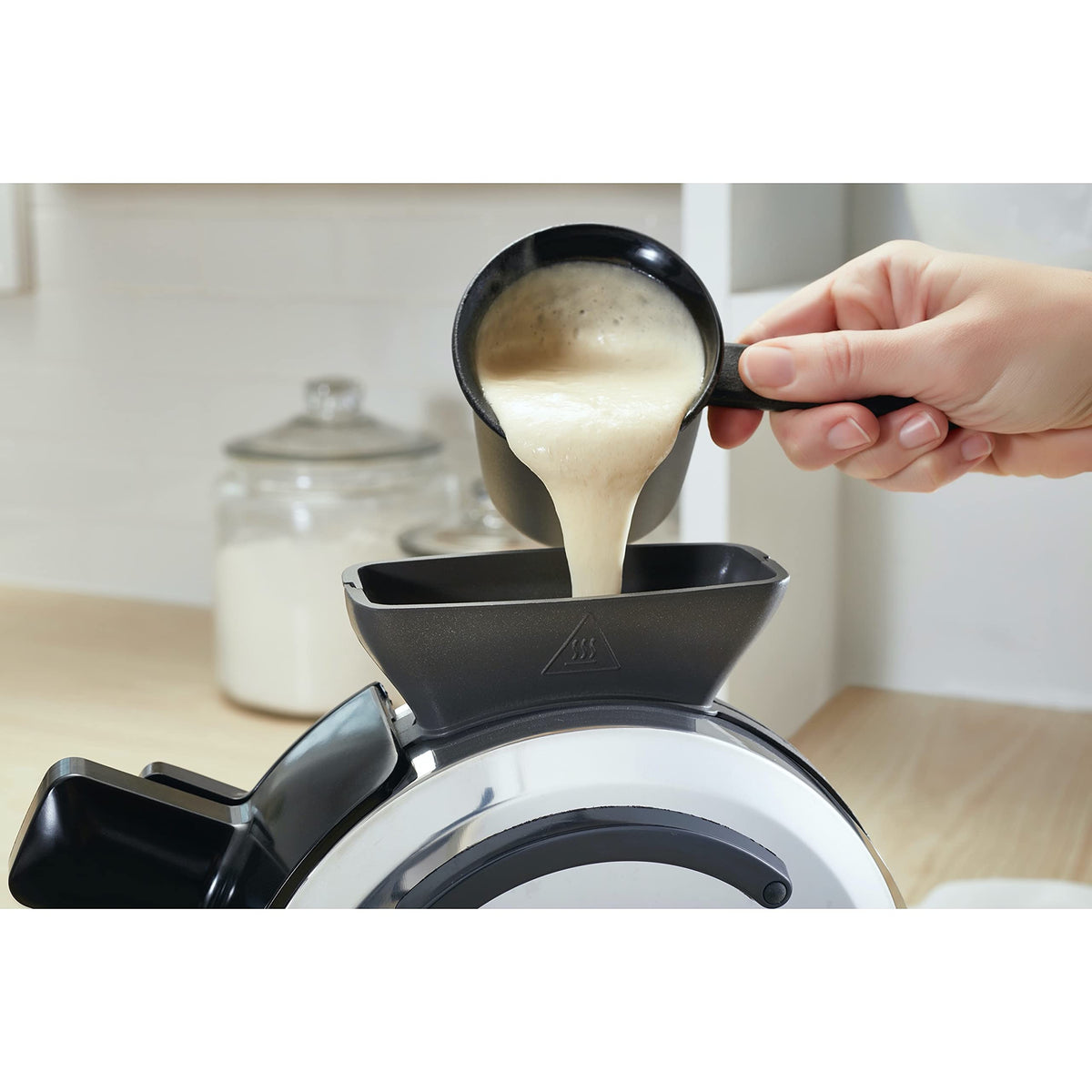Oster DiamondForce Nonstick Vertical Waffle Maker with Scoop, Stainless Steel