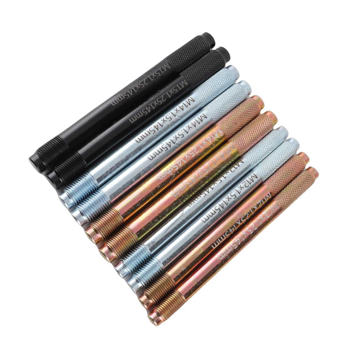 10 Pcs Wheel Alignment Pins, Metal Wheel Alignment Tool Wheel Stud Pilot Pin Replacement for Changing Tires on Cars with Lug Bolts, 12mm x 1.25, 12mm x 1.5, 14mm x 1.25, 14mm x 1.5