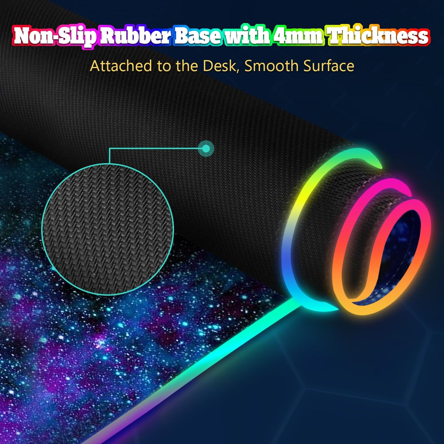 YQE Gaming Mouse Pad Wireless Charging: RGB Gamer Desk Mat 15W for Keyboard and Mouse, Large LED Desk Pad with 10 Colors LED Light, Non-Slip Rubber Base Keyboard Pad for Gaming, PC, Laptop