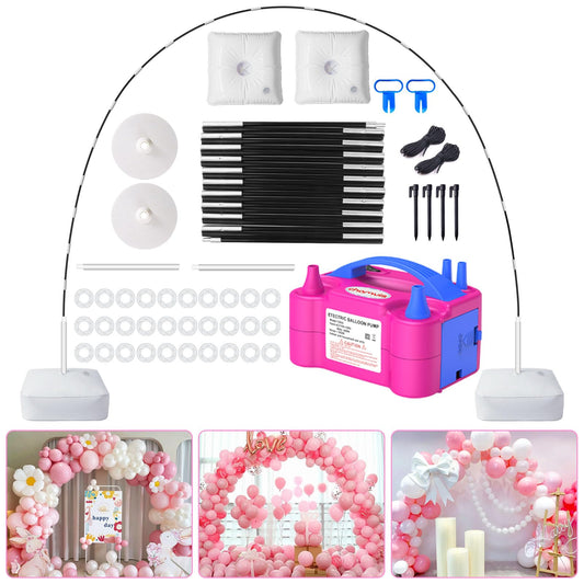 Chamvis Balloon Arch Kit and Electric Balloon Pump, 7.4ft Balloon Arch Stand: Balloon Arch Frame with Base - for Wedding Baby Shower Birthday Party Balloon Decorations
