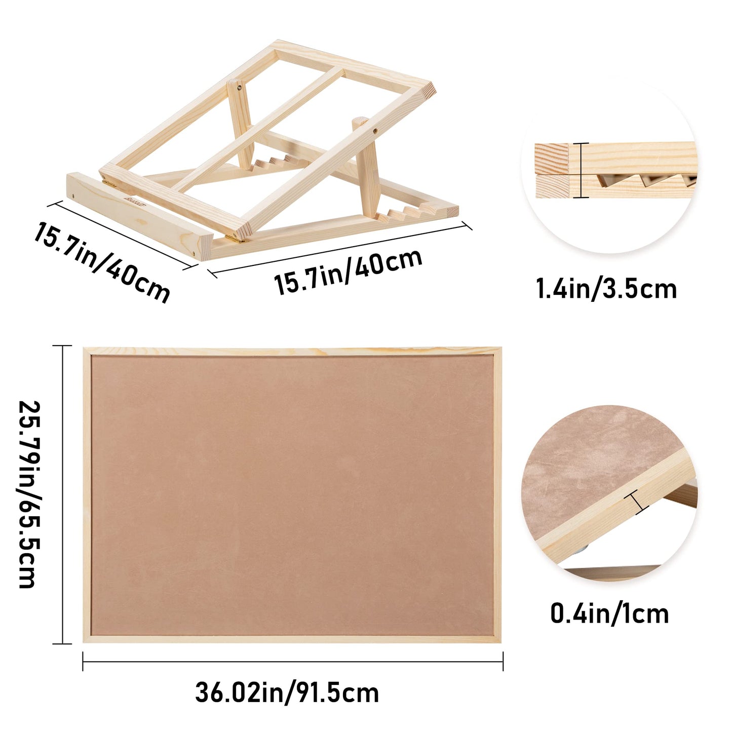 Becko US Puzzle Board & Bracket Set/Wooden Puzzle Board Kit/Jigsaw Puzzle Plateau - with Puzzle Board for Up to 1500 Pieces