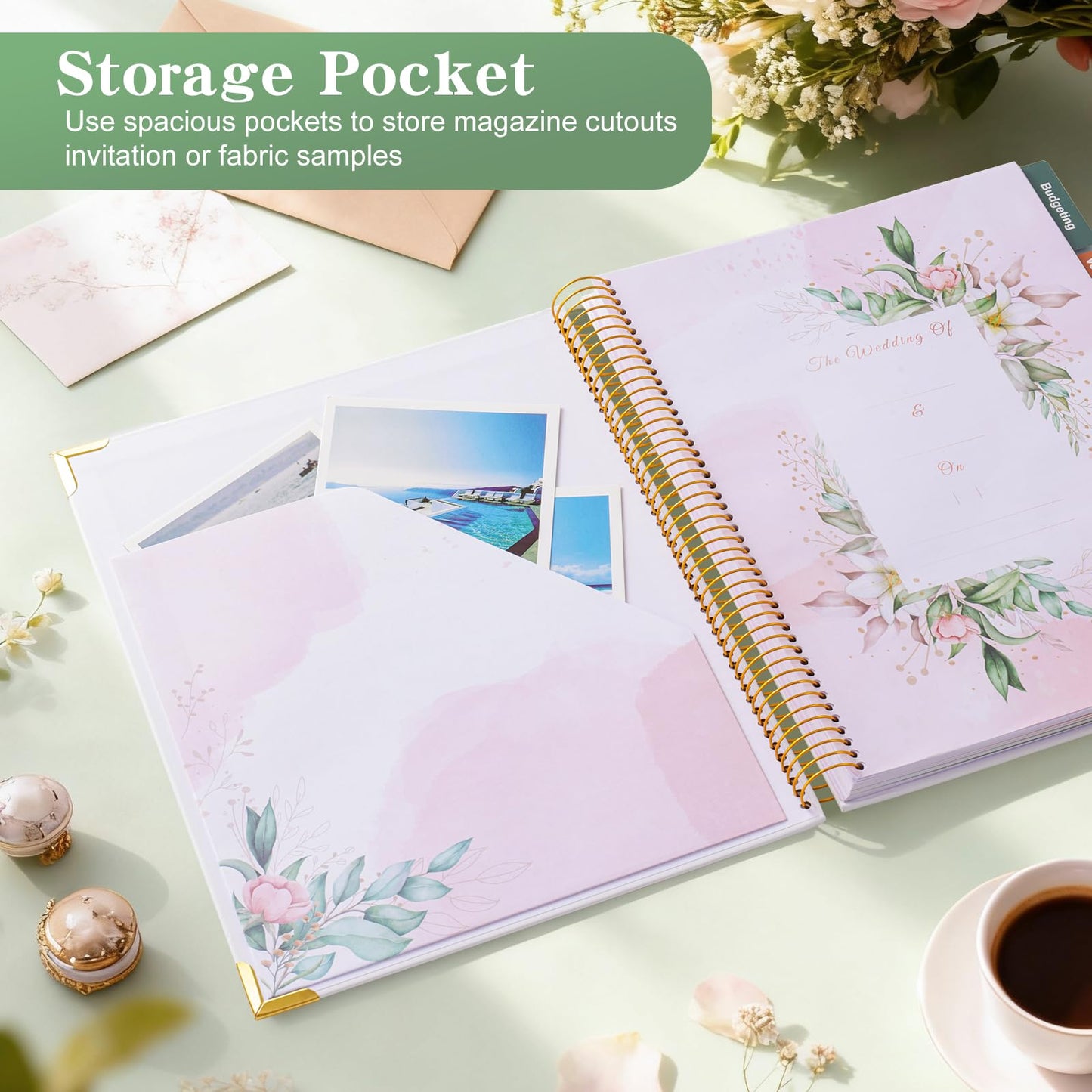 VinTS 176 Pages Wedding Planner,Wedding Planner Book and Organizer,9" x 11" Hardcover Engagement Wedding gifts for Couples,Brides