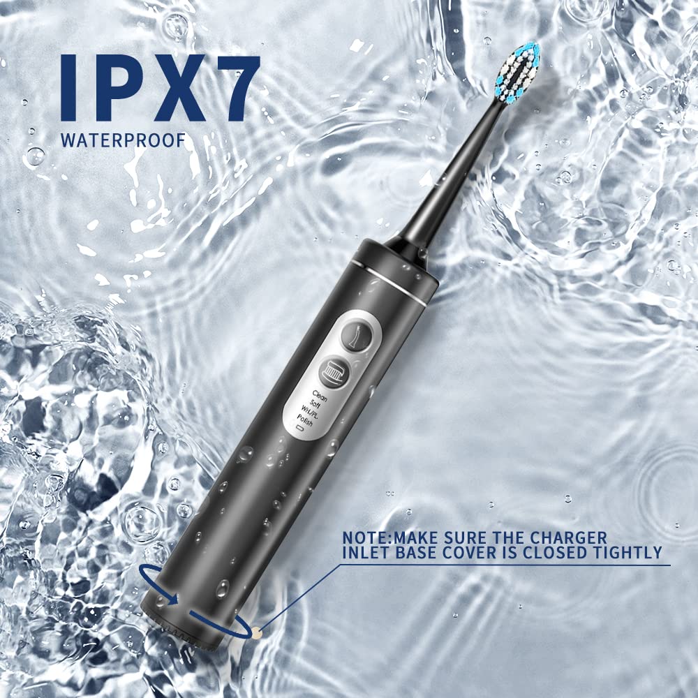 3 in 1 Electric Toothbrush With Water Flosser Combo - 4 Modes for Adults, Portable for Travel and Home