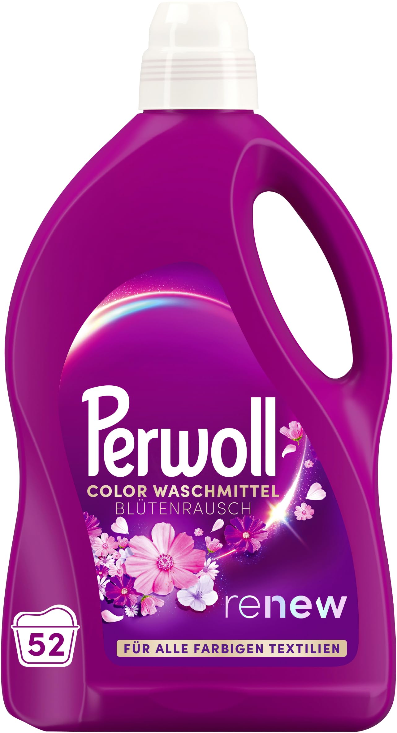 Perwoll Renew Flower Frenzy (1 x 52 Washes), Liquid Detergent, Detergent for Colors & Whites, Color Detergent Gives Intense Freshness with Floral Fragrance