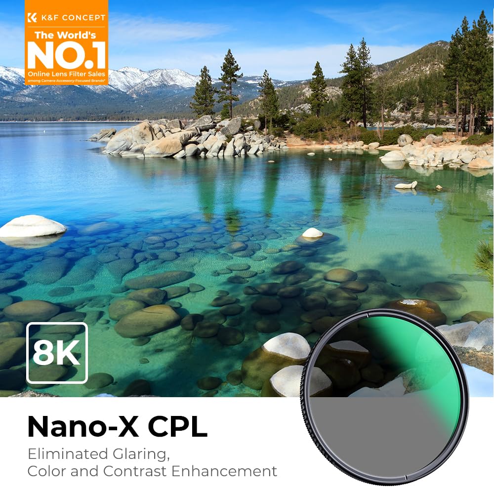 K&F CONCEPT 67mm CPL Filter, Professional Optics Glass Lens Filter Super Slim Multi-Coated Circular Polarizer Filter (Nano-X Series)