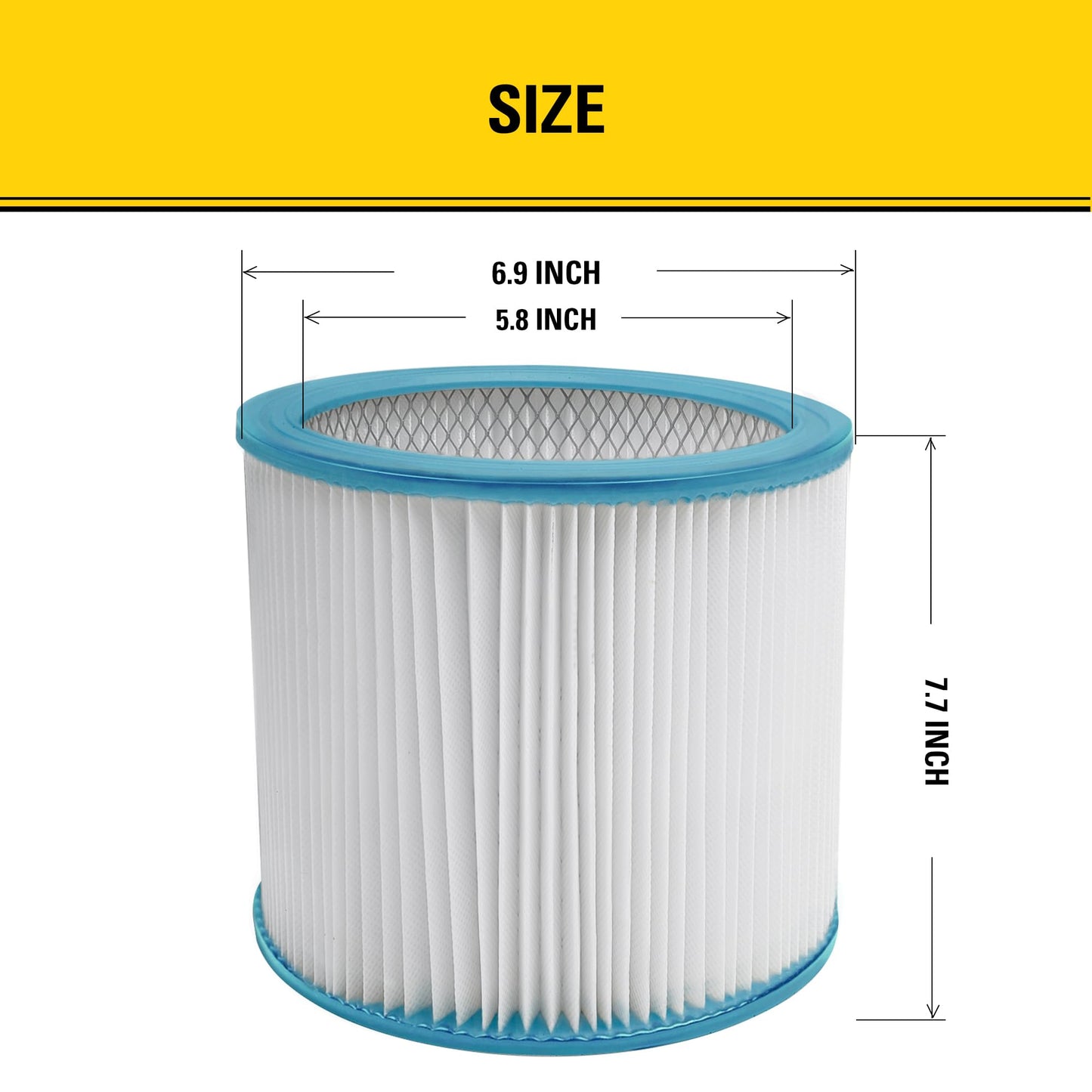 Stanley 08-2566BP HEPA Cartridge Filter Replacement for 5-18 Gallon Compatible with SL18115P, SL18116P, SL18115, SL18116, SL18117, SL18191P, SL18199P