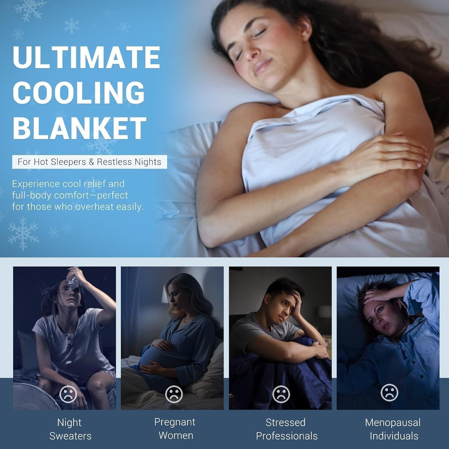 Elegear Silver Infused Cooling Blanket King, 108"x90", Upgraded Arc-Chill 3.0 (Q-Max>0.5), Lightweight Breathable Cold Blanket for Hot Sleepers & Night Sweat, Summer Bed Blanket for Couch Sofa, Gray
