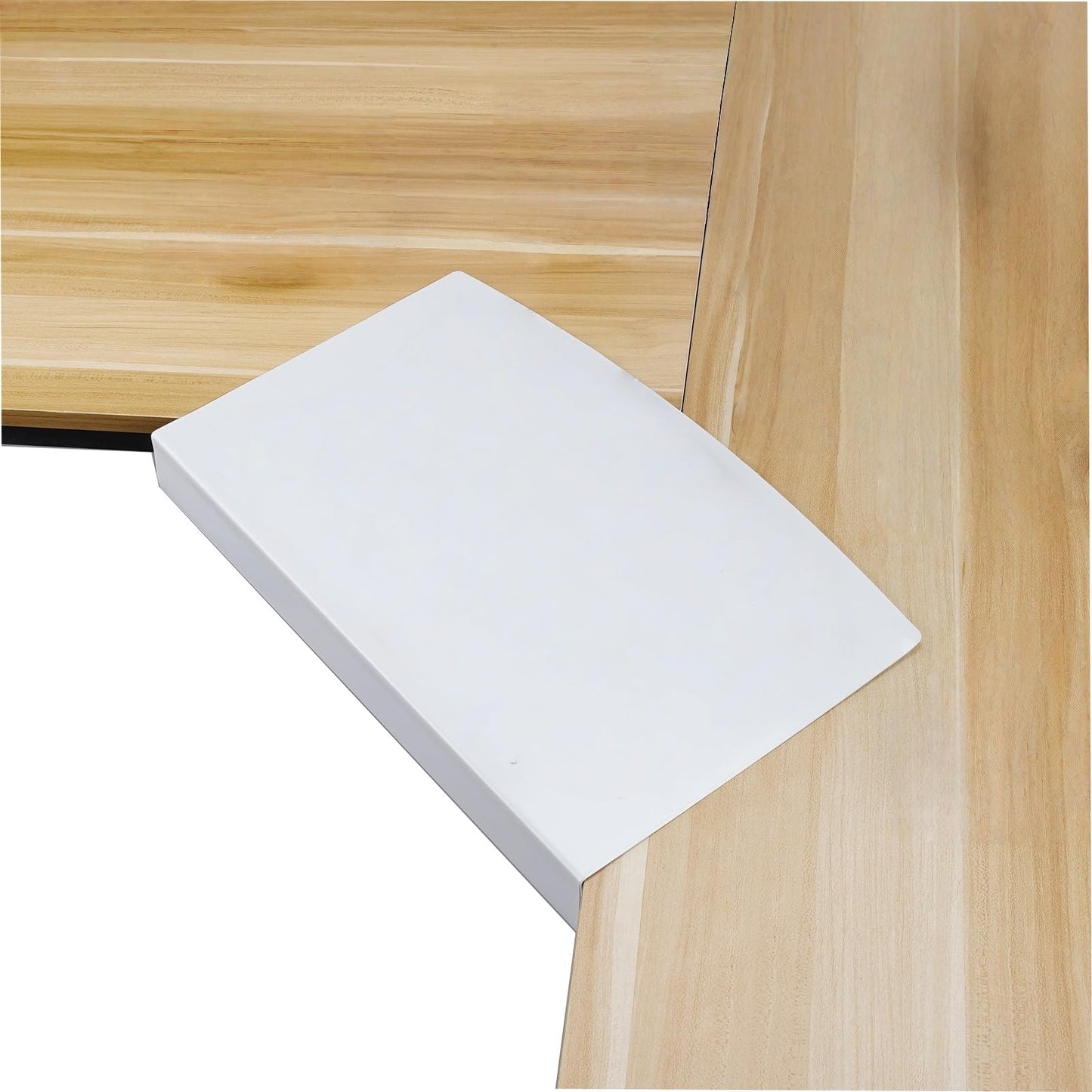 YuPinDiZu 17 inch Corner Desk Connector Platform for Mounting Under-Desk Keyboard Trays on L-Shaped Workstations,Platform Extender Attachment (White)