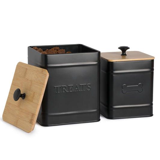 Autumn Beginnings Dog Treat Jar, 2 Pack Large Glass Pet Treat Container with Airtight Bamboo Lid, for Dog Cookies, Dog Training Treats, Dog Food Storage, for Small and Large Dogs