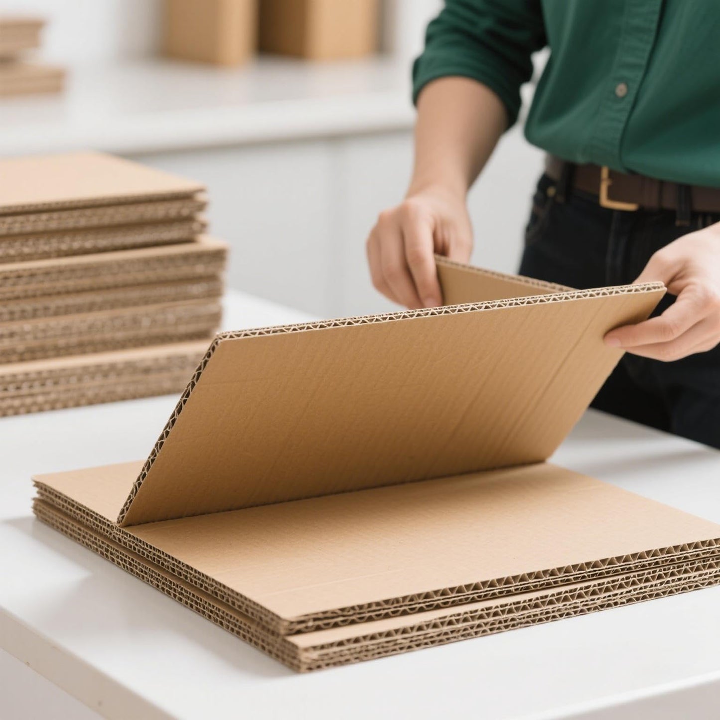 PINGEUI 100 PCS 8 x 10 Inches Brown Kraft Corrugated Cardboard Sheets for Packing, Mailing, Crafts