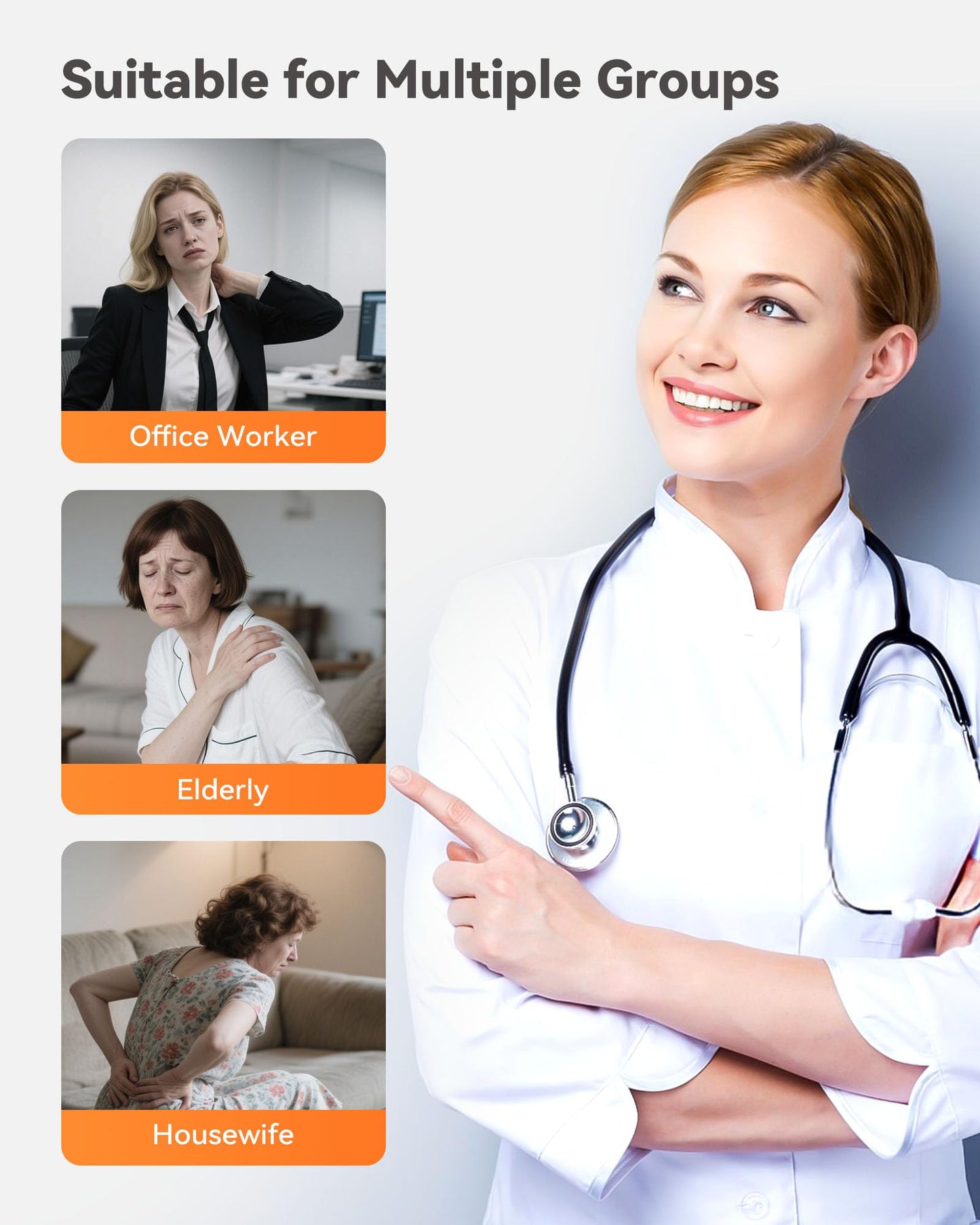 COPYJOY Neck Massager with Heat, Shiatsu Neck and Back Massager for Pain Relief Electric 4D Kneading Shoulder Massager Pillow for Whole Body Relaxation, Gifts for Mom Dad Women Men, Not Cordless