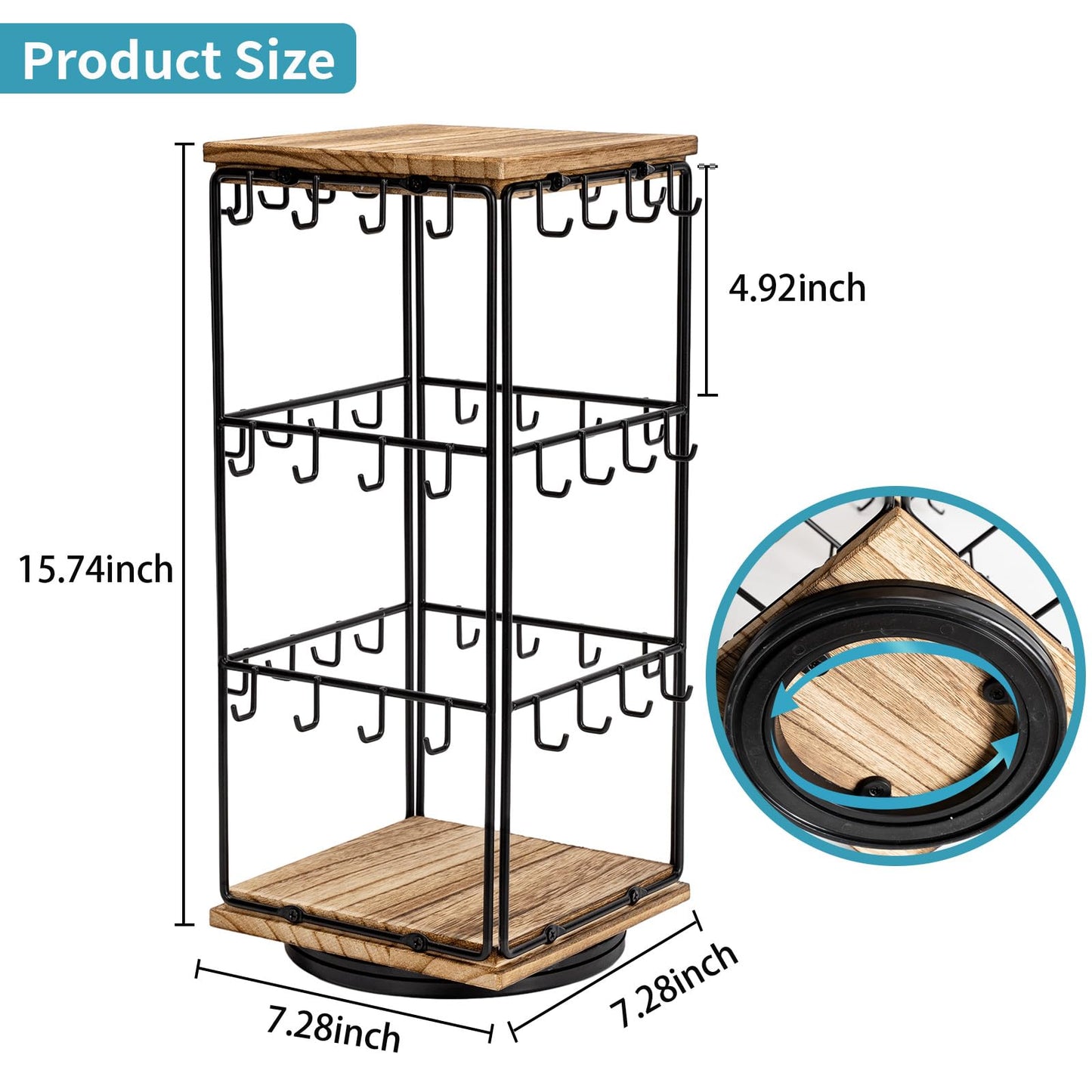 Yoimori 360 Rotating Earring Display Stands for Selling, Earring Rack Display Holder Organizer Stand, Jewelry Display for Vendors Selling Earring Cards, Necklaces, Bracelets, Hair Accessories