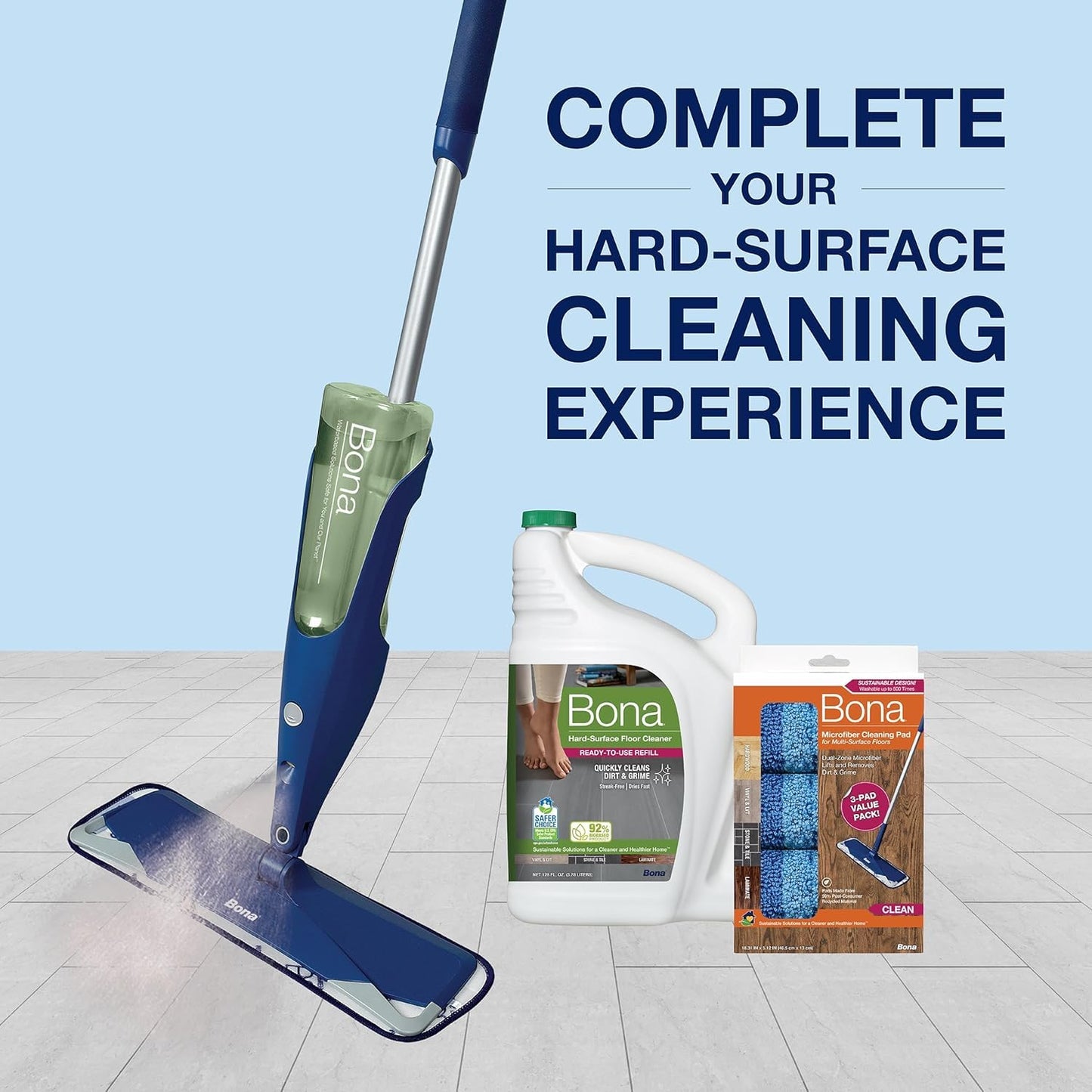 Bona Stone, Tile & Laminate Floor Cleaner Refill, 128 oz, Clear