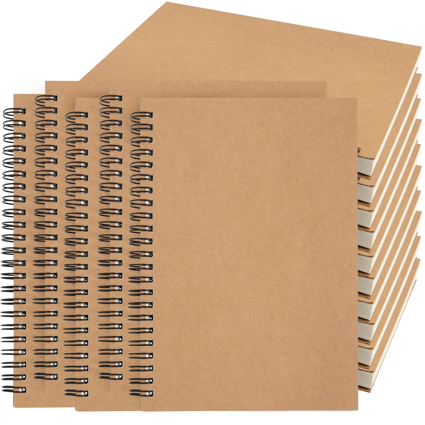 SOUJAP 20 Pack A5 Spiral Sketchbook, Blank Kraft Spiral Drawing Pad 60 Sheets/120 Pages, Small Sketchbook Bulk for Drawing School Art Office