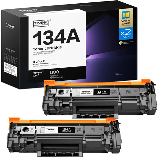 134A Black Toner Cartridges (with Chip) Replacement Compatible for HP 134A W1340A 134X W1340X Toner Cartridges Work with Laserjet M209dw MFP M234dw M234sdw M234sdn Printer (2 Black)