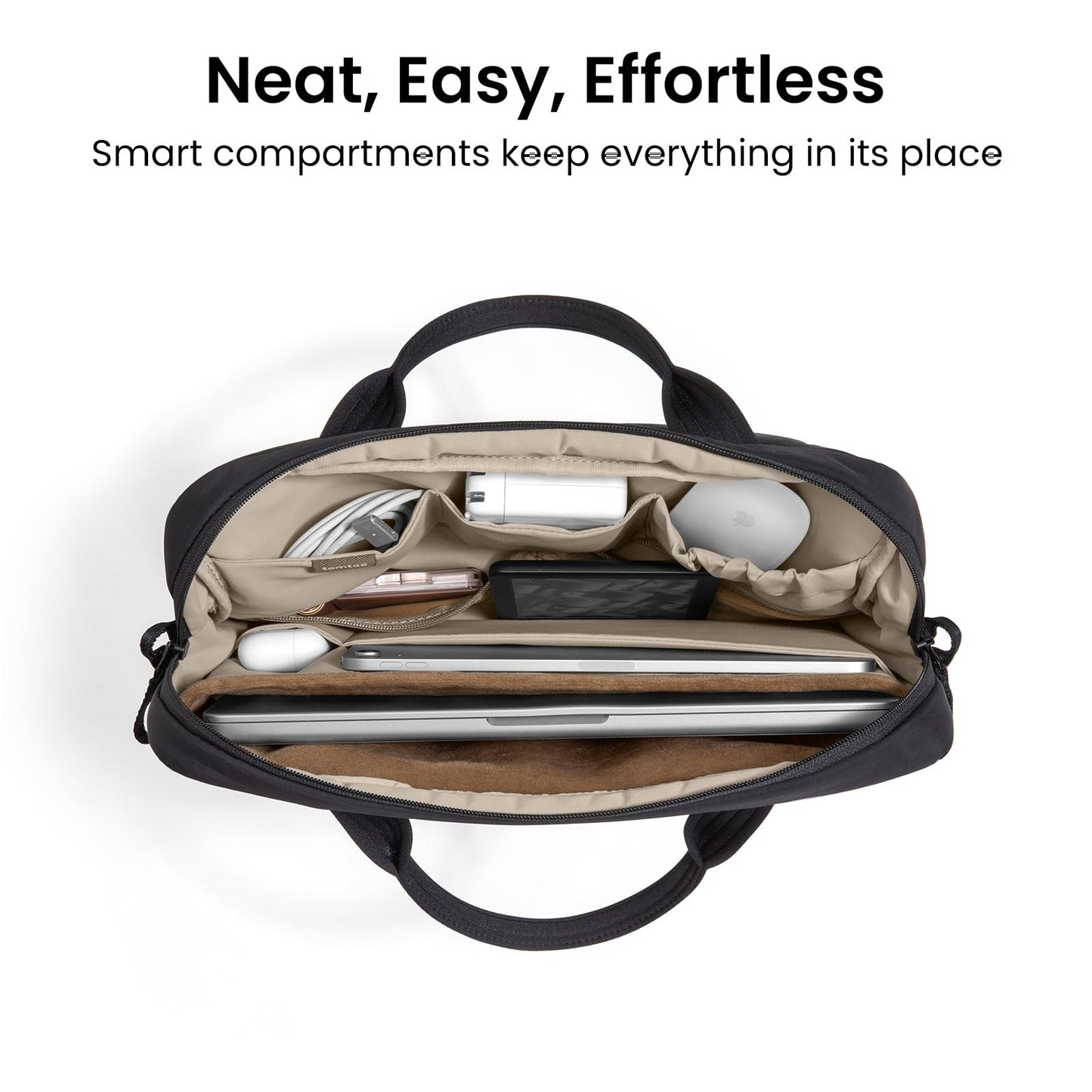 tomtoc 16 Inch Protective Puffy Laptop Carrying Bag for Women, Lightweight Laptop Case Fits 16-inch MacBook Pro & Other 15"/16" Computers, Work Travel Notebook Briefcase Handbag with Organized Storage