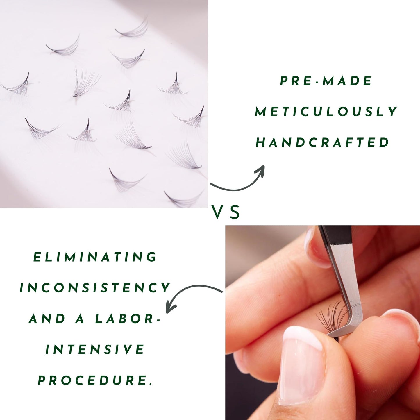 1200 Fans - 6D Premade Volume Fans - Mix 8 sizes in 1 From 9-16mm - Pinneacle Premade Volume Fans For Professional Eyelash Extension - Lash Extension Accessories, lash tools (Brown - CC)