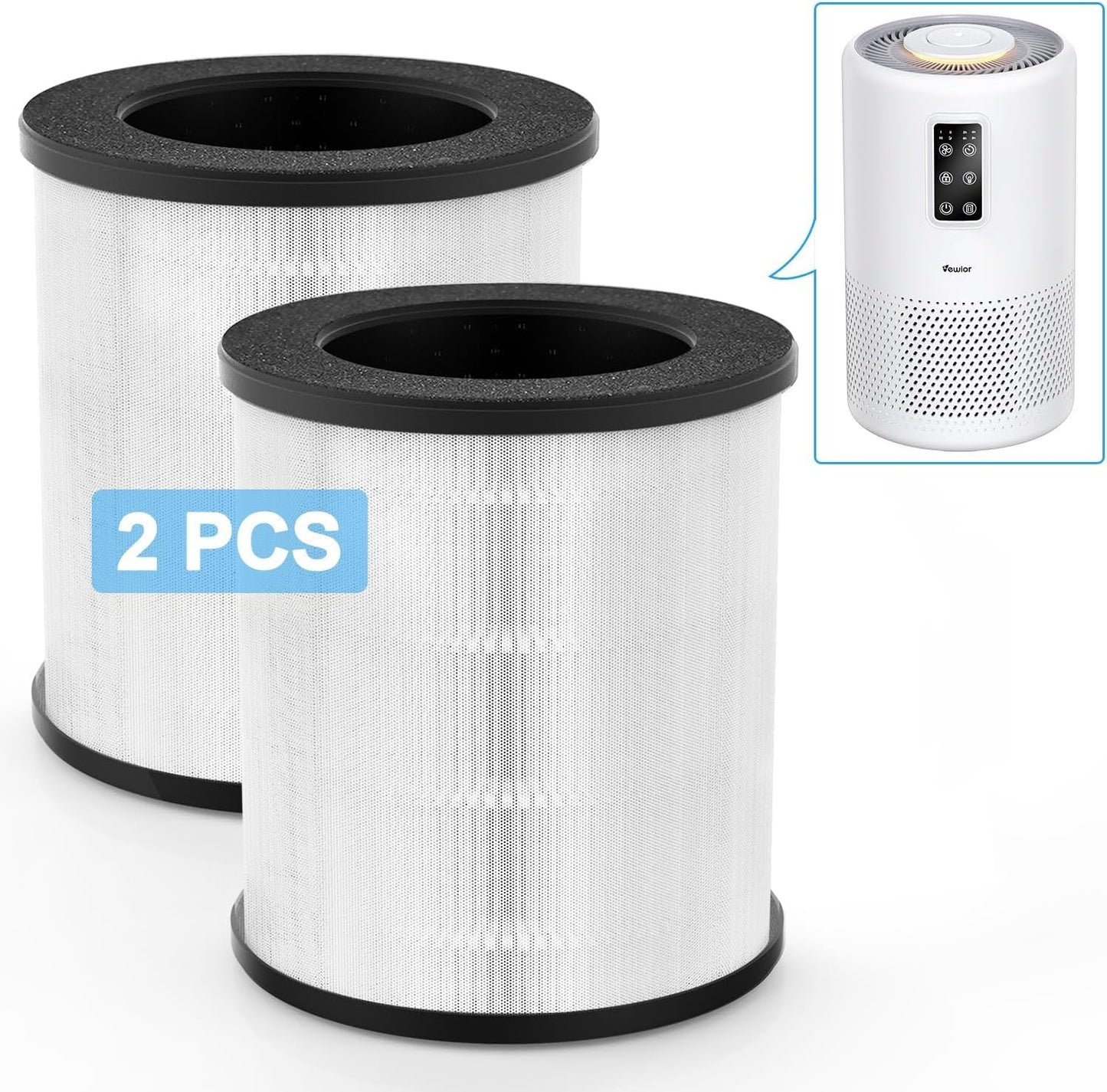 Air Purifier B-D02U Replacement Filter, VEWIOR H13 True HEPA Air Cleaner Filter (Special for B-D02U Air Purifier)