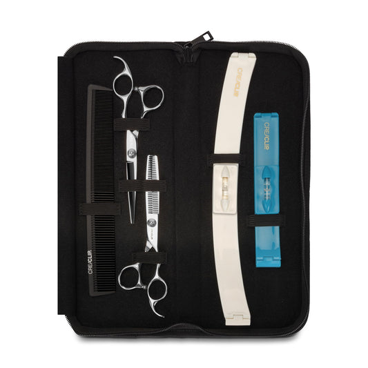 CreaProducts Original Creaclip Case And Hair Scissors, Hair Cutting Tool, Hair Cutting Scissors, Thinning Scissors, Hair Comb For Layering, Bangs, Ki