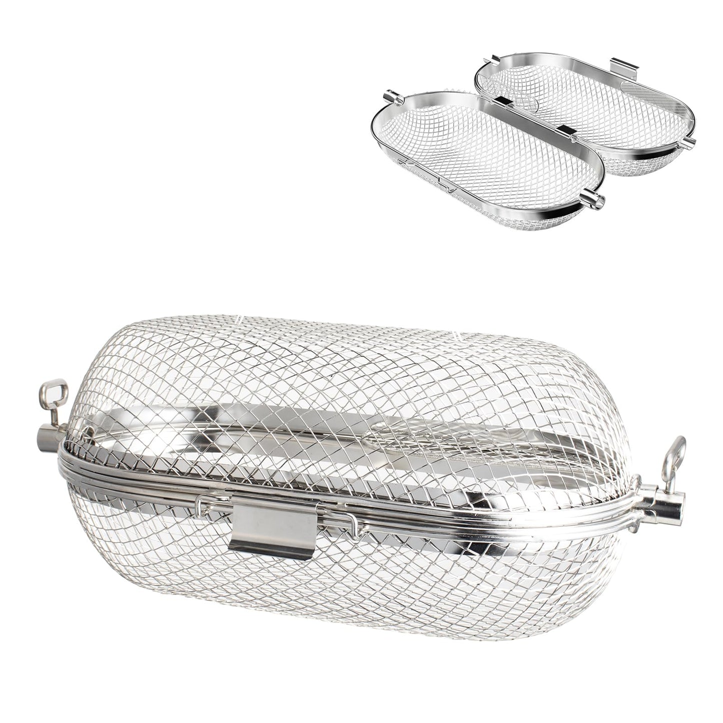 64000 Rotisserie Grill Baskets for Napoleon Outdoor Grill, Fits Universal Standard Spit Rods, Rotisserie Grill Basket Accessory-Even Cooking of Wings French Fries Veggies Kabobs