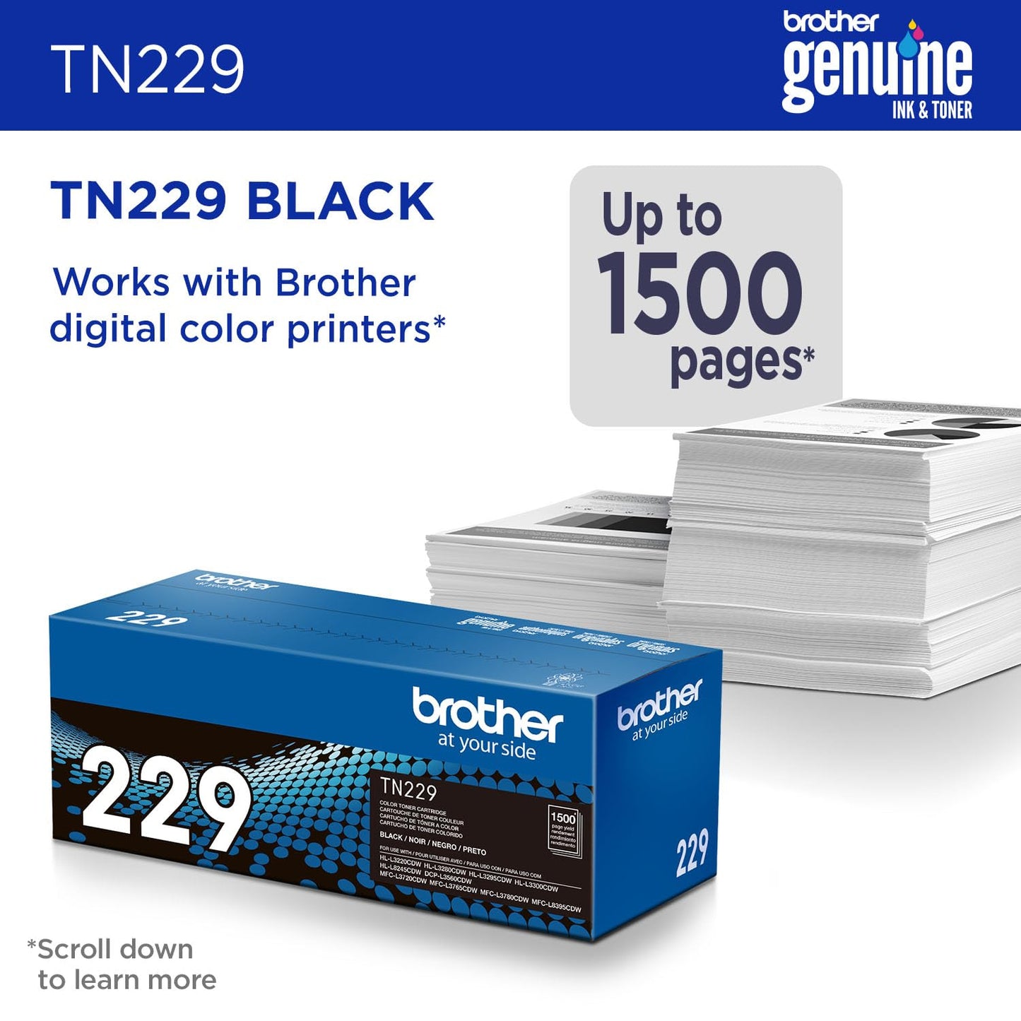 Brother TN229BK Standard Yield Black Toner Cartridge