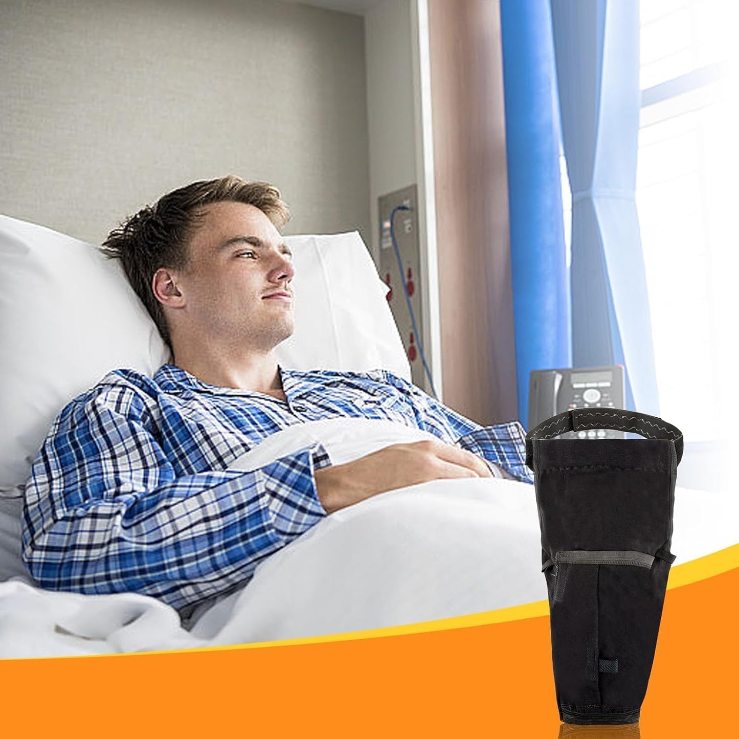 Catheter Leg Bag Holder, Urine Leg Bag Holder Cover with Waist Belt, Foley Leg Bag Sleeve for Incontinence Urine Bag, Washable and Durable (Large)