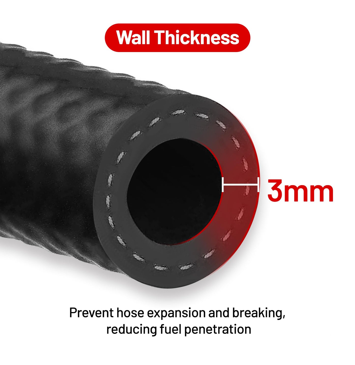EVIL ENERGY Fuel Line Hose 1/4 Push Lock Fuel Hose Rubber NBR SAE 30R7 25FT 300PSI
