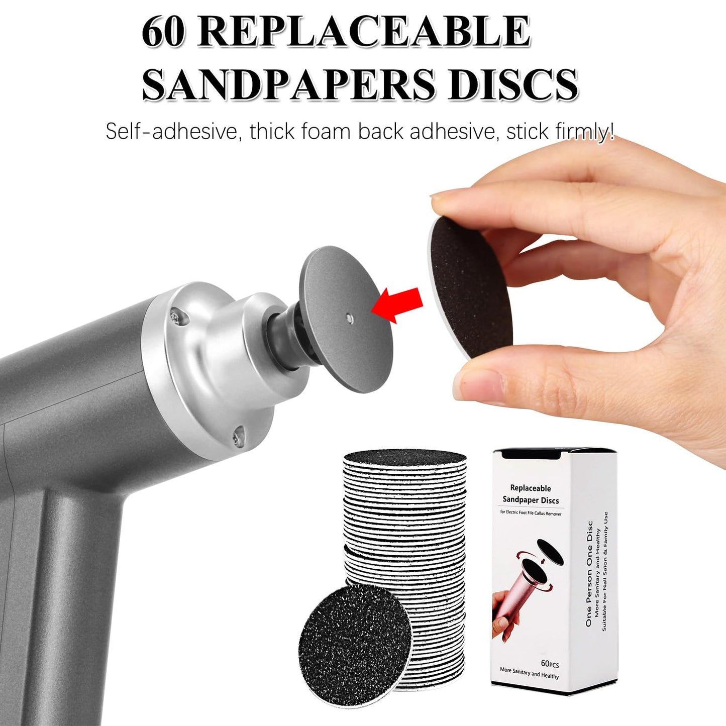 Callus Remover for Feet 4500rpm, Professional Electric Foot Callus Remover Adjustable Speed Foot File Electric Foot Sander Grinder Pedicure Tool Women Men Use (Gray)