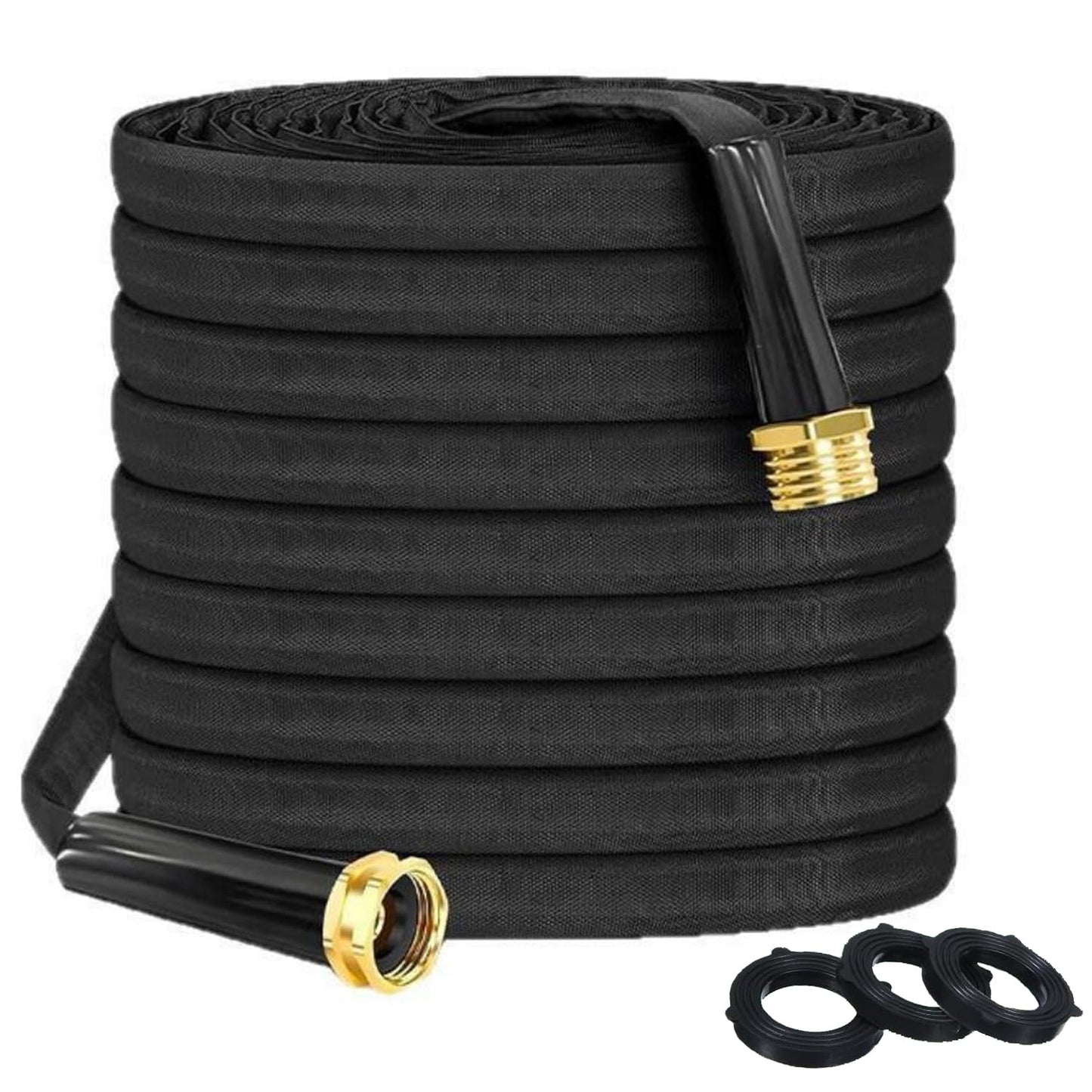 25ft 50ft 100ft Non-Expanding Garden Hose, Hose Pipe, Ultra-Light & Flexible Water Hose - Burst-Resistant, Kink-Free, High-Pressure, All-Weather Use for Lawns, Gardens, and Outdoor Cleanining (100ft)