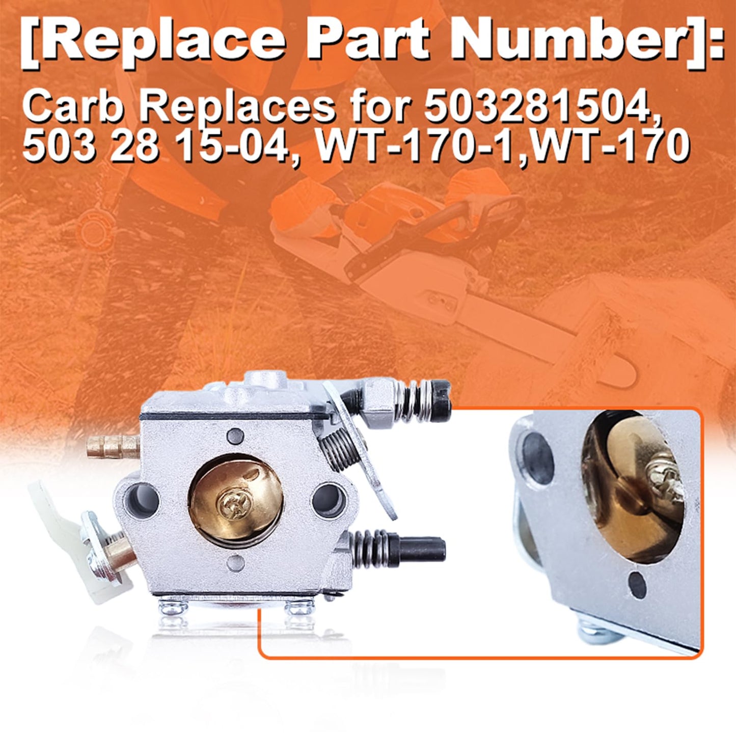 Mtanlo Carburetor Tune Up Kit for Husqvarna 55 51 Rancher Chainsaw Walbro WT-170-1 WT-170#503281504 with Air Filter Fuel Cap Choke Rod Parts