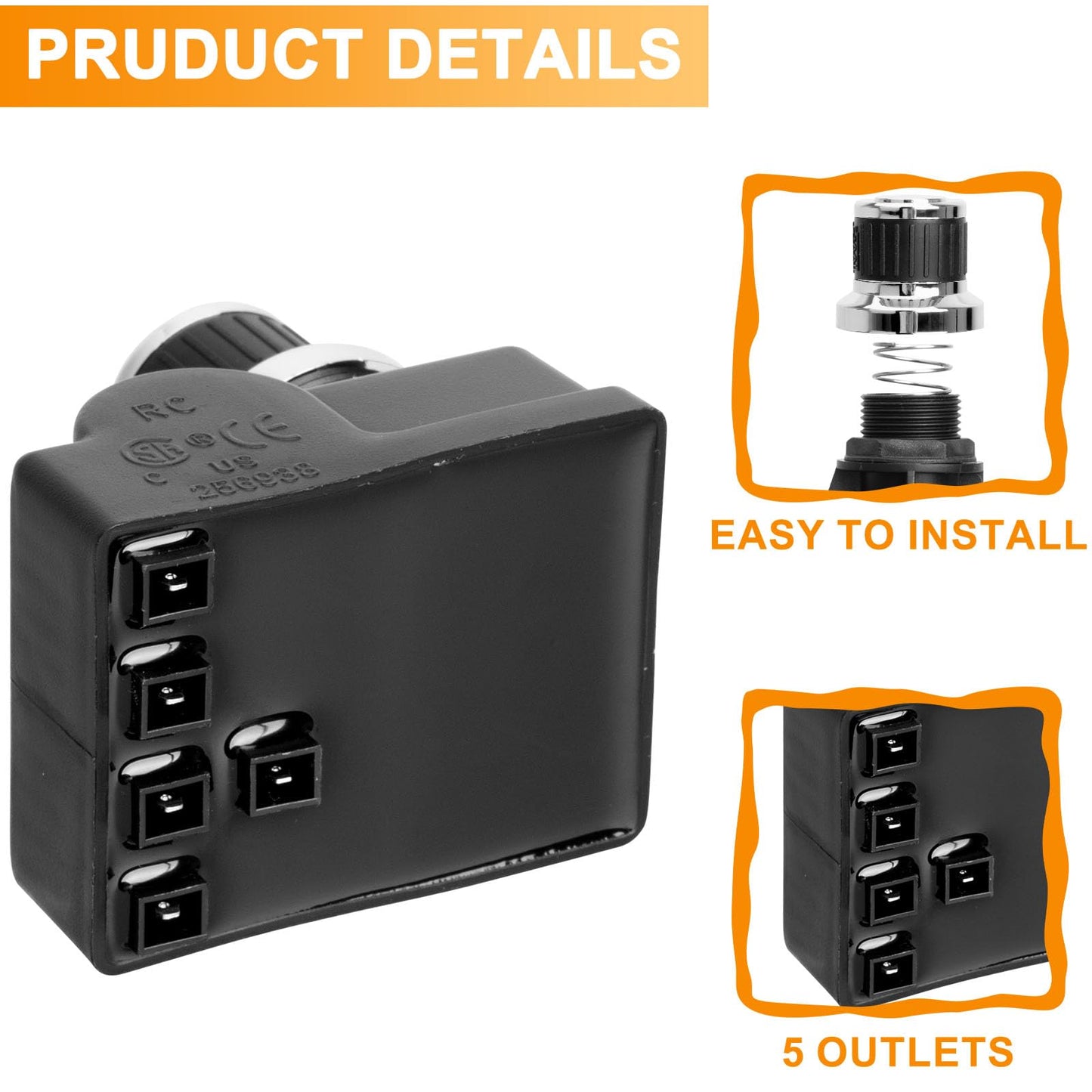5 Outlet Pulse Igniter DHL-128-5Q for Nexgrill 720-0925P 720-0830H 720-0830X 720-0783W 720-0882A 720-0888S Replacement Parts, Nexgrill 720-0830HM 720-0459 Tact Push Button Replacement Igniter Parts