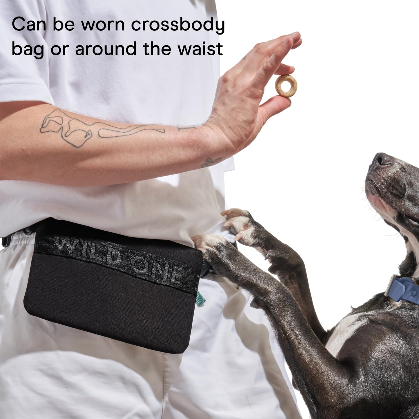 Wild One, Lilac Treat Pouch, Fanny Pack, Cross-Body Bag, wear Two Ways, Made from Recycled Knit, Poop Bag Dispenser, The Perfect Accessory for Dog Training, Purple