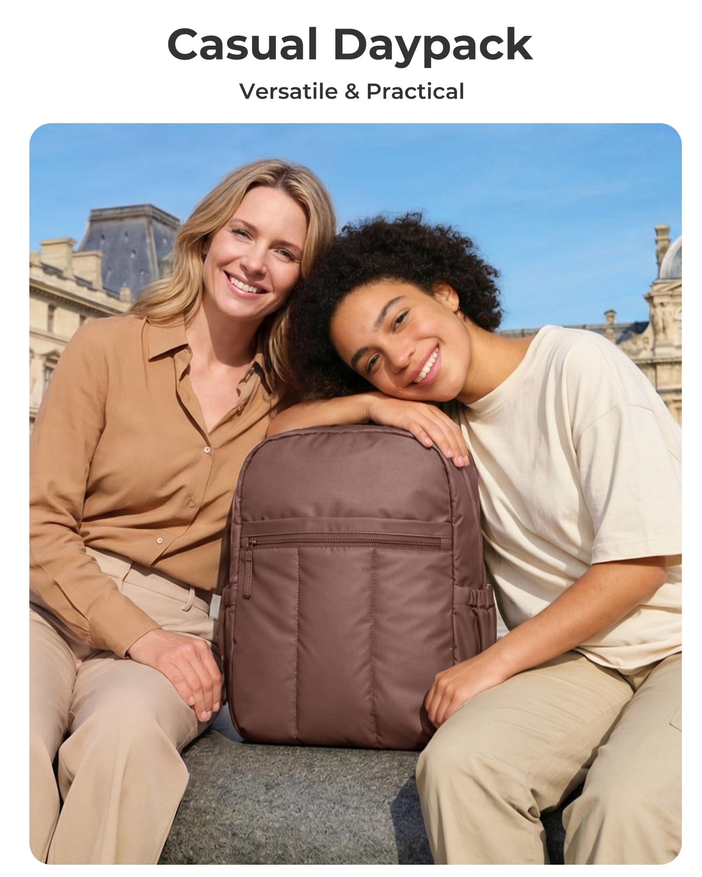 BAGSMART Travel Backpack for Women, Backpack for Women, Laptop Backpack, 15.6 In-chocolate, Standard-15.6 inch, Modern, Minimalist