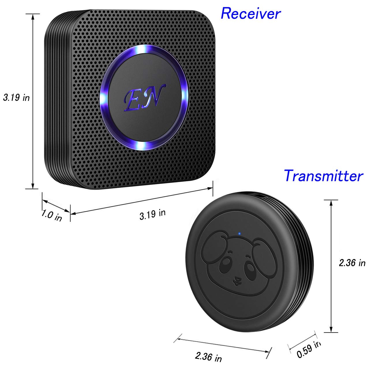 Dog Doorbell Doggie Door Bell for Potty Training with Warterproof Touch Button Smart Dog Bells to Go Outside (Black)