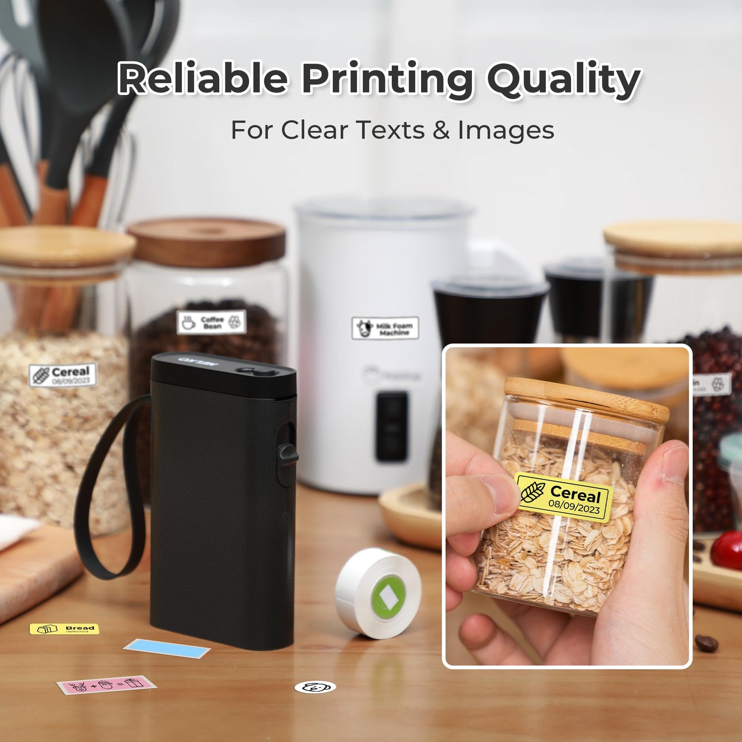 Nelko Label Machine with Tape, Bluetooth P21 Label Printer with 3 Strips and Case, Wireless Mini Labellers with Multiple Models Custom Character Icons for School Office