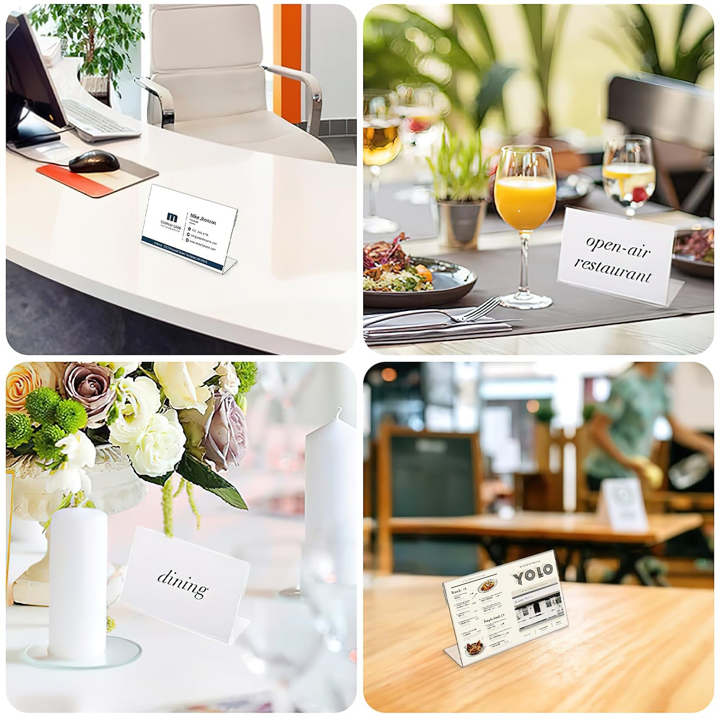 24Pcs 4 x 6 Inch Acrylic Picture Frames, Acrylic Sign Holder Clear Flyer Display Stand Photo Frame Stands Picture Display Stand for Home Office Wedding Desktop, Vertical & Horizontal