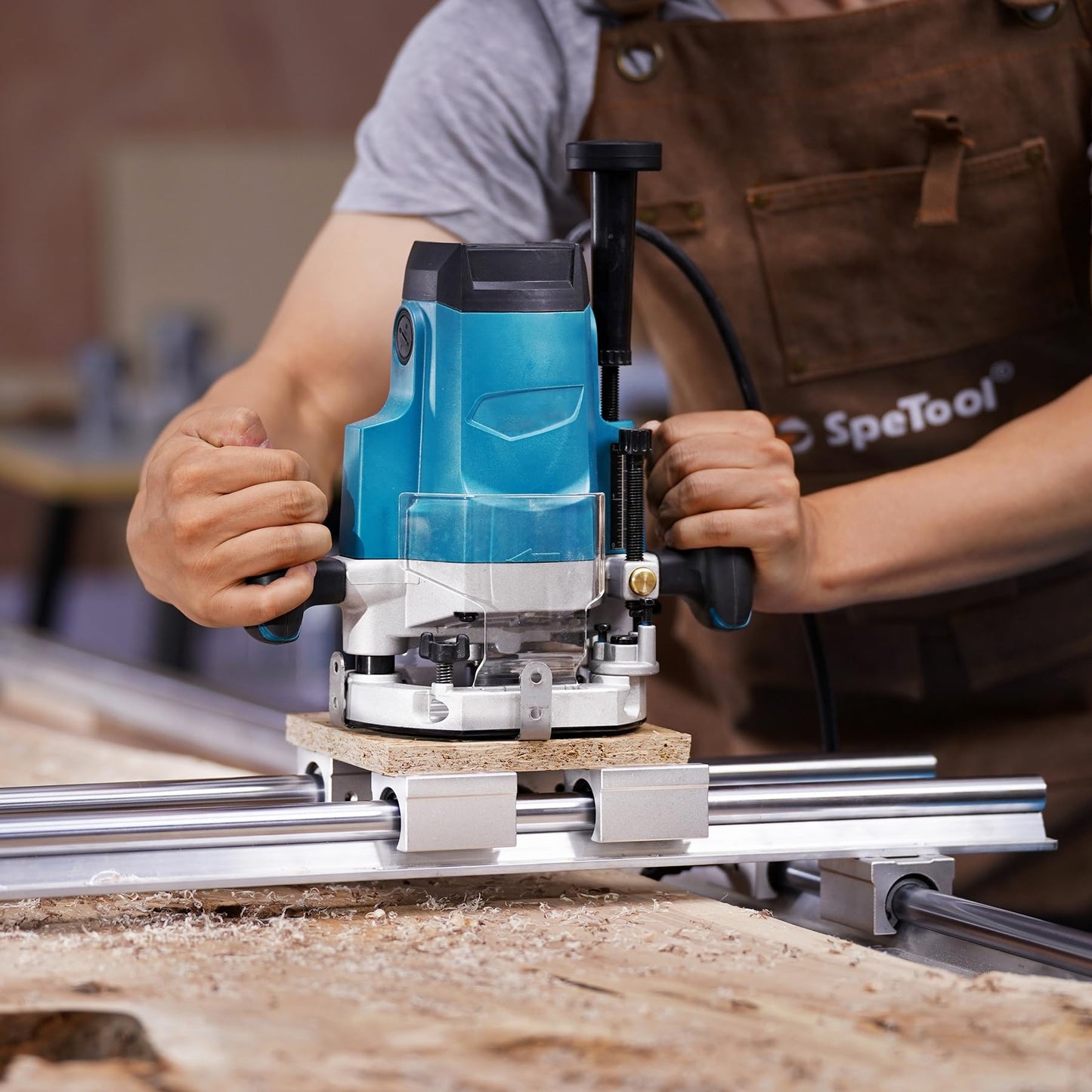 SpeTool 1/4 Inch Shank 1-1/4" Cutting Diameter Spoilboard Surfacing Router Bit 2+2 Inserts Cutter Planing Bit Flycutter with ATS Coated Insert