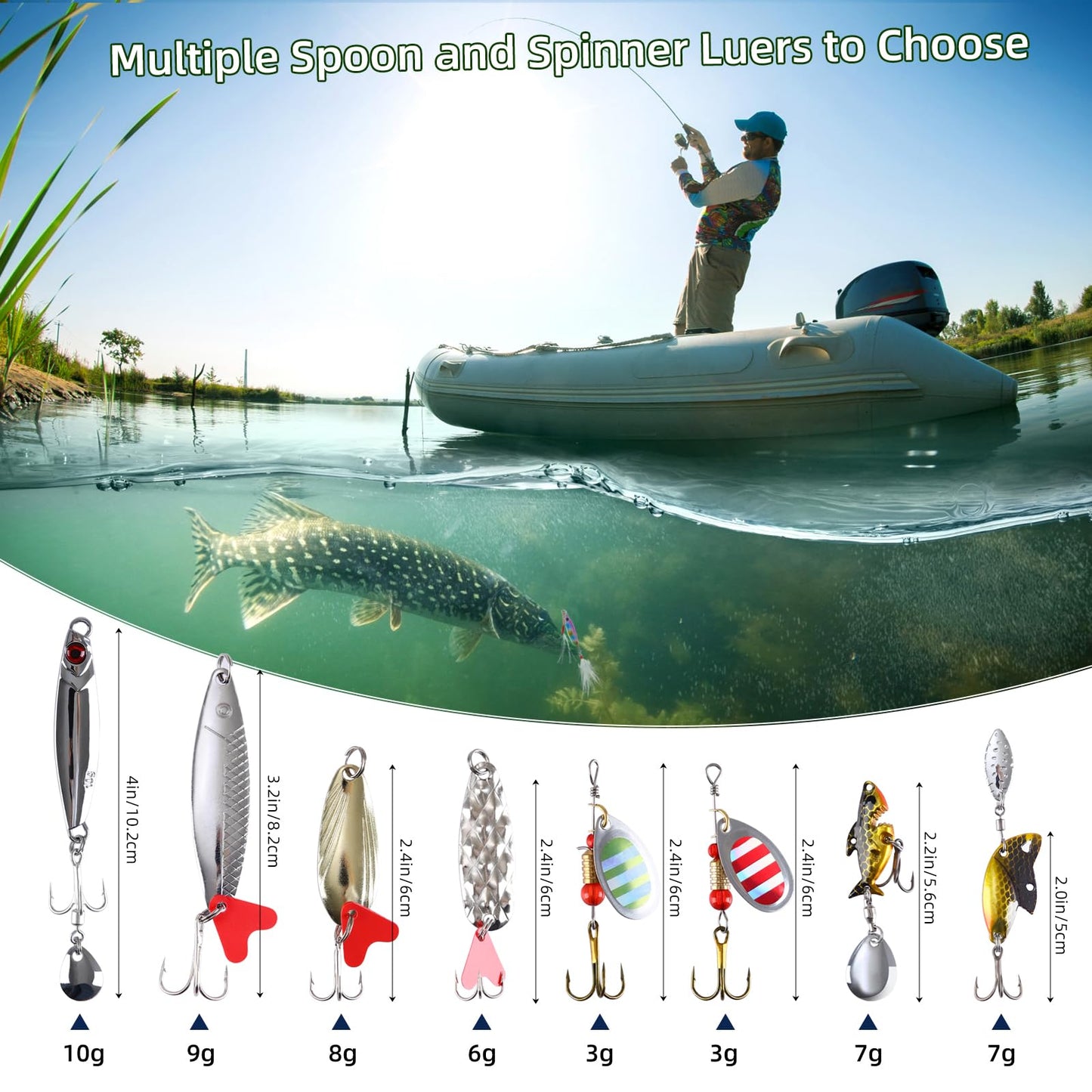 AnExer Advent Calendar Fishing - 24 Days of Christmas Countdown Calendar Fishing Lures Set for Fisher Men Adults Teens, Xmas Surprise Gifts for Father, Grandpa, Brother and Boyfriend