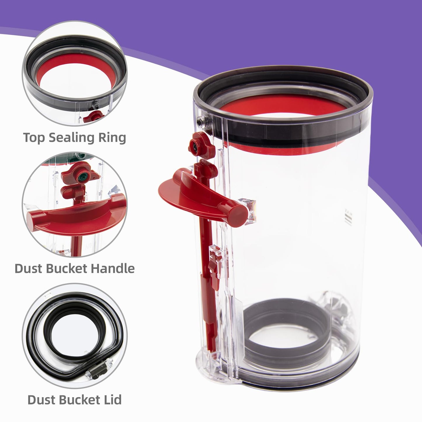 Gloate Dust Bin Replacement for Dyson V10 SV12 Animal and Absolute Vacuum Cleaner, Large Dirt Cup Container Dustbin Basket for Dyson No.969509-01