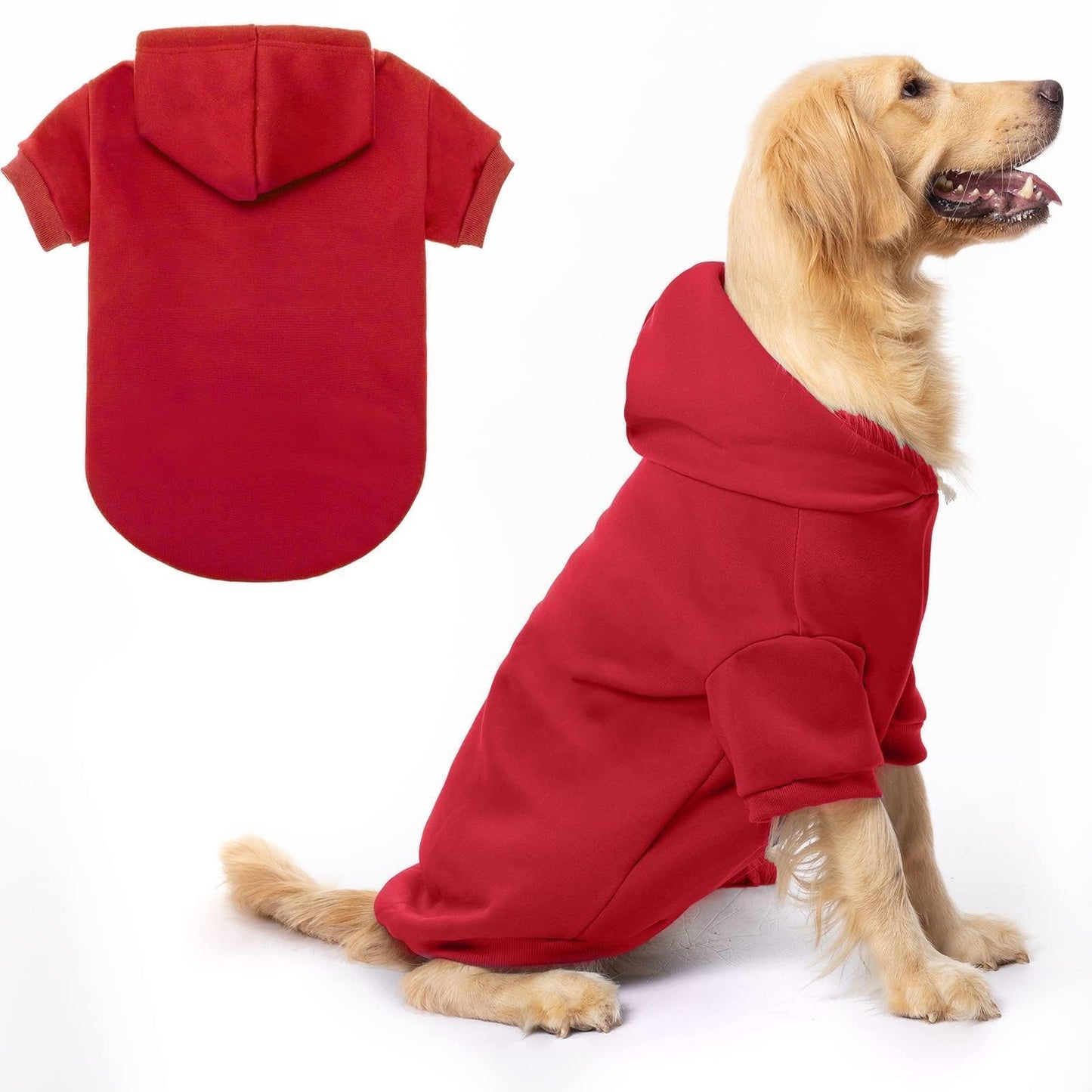 BINGPET Dog Hoodie, Fleece Lined Fall Cold Winter Soft Warm Puppy Sweatshirt with Leash Hole, Dog Sweaters Outfit,Pullover Happy Hoodie for Small Medium Large Dogs Cats