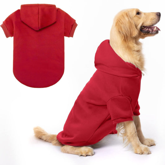 BINGPET Dog Hoodie, Fleece Lined Fall Cold Winter Soft Warm Puppy Sweatshirt with Leash Hole, Dog Sweaters Outfit,Pullover Happy Hoodie for Small Medium Large Dogs Cats
