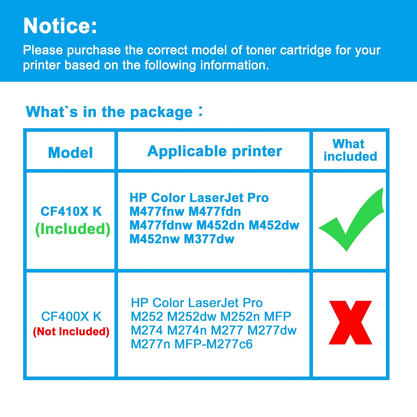 LCL Compatible Toner Cartridge Replacement for HP 410A 410X CF410A CF410X CF410AD CF410XD High Yield (2-Pack,Black) for HP Color LaserJet Pro M452dn M477fdw M477fnw M452nw