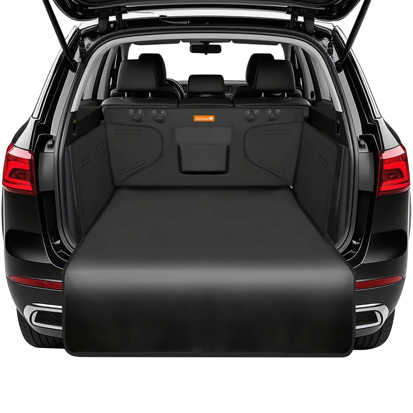 Alfheim Car Boot Liner Protector - Nonslip Waterproof Pet Dog Back Seat Cover - Durable Washable Cargo Cover Mat Travel Universal for Car Truck SUV (Black)