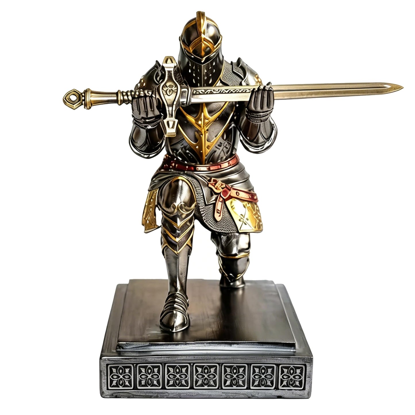 HDMbigmi King's Guard Knight Pen Holder Pen Stand Desk Organizers and Accessories Resin Pencil Holder as Gift with a Nice Letter Opener for Office and Home Desk Organizer (Iron)
