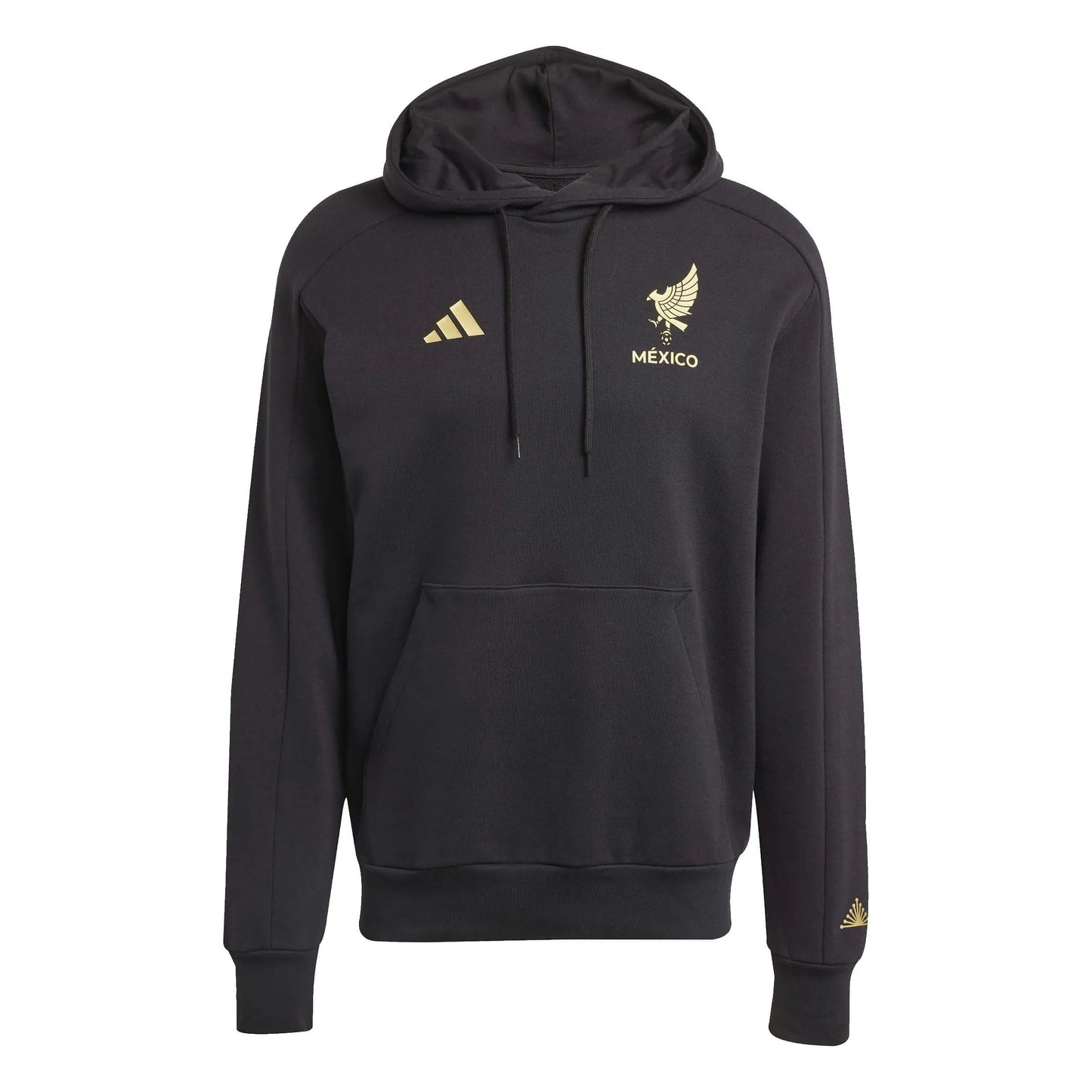 adidas Men's Mexico 2025 Hoodie, Black/Gold Metallic, Small